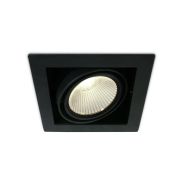ONE Light COB Box Type Shop - spot à encastrer - 185 x 185 mm, 160 x 160 mm taille d'encastrement - 30W LED inclus - noir - couleur de lumière blanc chaud