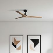 Faro Klim M - ventilateur de plafond - Ø 125 cm - noir mat et pin