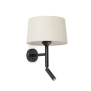 Faro Windsor - applique murale avec lecteur - Ø 29 x 49,9 x 26,5 cm - noir mat et lino