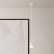 Nova Luce Zero - lampe suspendue - Ø 8 x 115 cm - blanc sablé