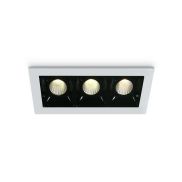 ONE Light Shop Square Boxes - spot encastré - 106 x 45 mm, 97 x 36 mm taille d'encastrement - 3 x 2W LED dimmable inclus - blanc