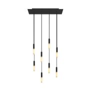 Creative Cables - lampe suspendue 8L - 67,5 x 130 cm - noir
