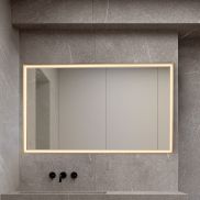 Nova Luce Ambor - miroir avec éclairage - 70 x 120 x 5,5 cm - 49W LED inclus - IP44 - Or anodisé