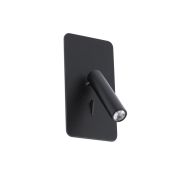 Faro Suau - applique murale encastrée avec interrupteur - 9,5 x 17 cm - 3W LED incluse - noir mat