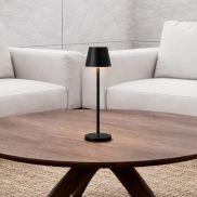Nova Luce Petit - lampe de table rechargeable - Ø 7 x 28 cm - 2W dimmable LED inclus - IP54 - anthracite foncé
