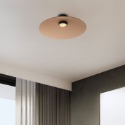 Nova Luce Polifemo - plafonnier - Ø 60 x 18,5 cm - 17W LED inclus - verre moka et noir sablé