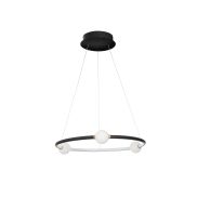 Nova Luce Celia - lampe suspendue avec télécommande - Ø 64 x 120 cm - 36W LED dimmable inclus - noir et opale