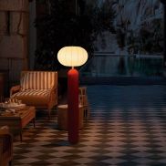 New Garden Rachel 145 - lampadaire rechargeable à énergie solaire et à batterie avec télécommande - Ø 36 x 143 cm - 5W LED inclus - IP65 - bordeaux - 3000K