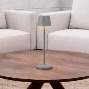 Nova Luce Seina - lampe de table rechargeable - Ø 11,4 x 39,5 cm - 2W dimmable LED inclus - IP54 - gris basalte