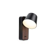 VK Lighting Novel - applique murale - Ø 8,4 x 15 cm - 6W LED inclus - noir et bois