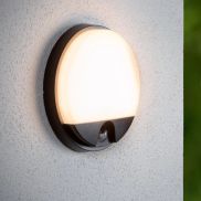 Lucide Hups IR - applique murale extérieure avec détecteur - Ø 21 x 4,9 cm - 10W LED inclus - IP54 - noir