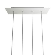 Creative Cables - Rose-One Rosace de plafond rectangulaire pour 4 points lumineux - 67,5 x 22,5 cm - blanc