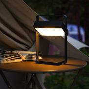 Nordlux Saulio Solar - lampe de table avec source lumineuse solaire rechargeable - gradateur à 3 niveaux - 3,5W LED inclus - 23,6 x 17 x 10,7 cm - IP44 - noir