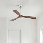 Faro Lantau L - ventilateur de plafond - Ø 132 cm - nickel mat et noyer