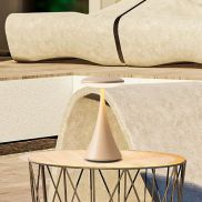 Nova Luce Elbo - lampe de table rechargeable pour extérieur - Ø 9 x 17 cm - 2W dimmable LED inclus - IP54 - crème