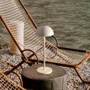 Nova Luce Rose - lampe de table rechargeable - Ø 11,5 x 32 cm - 2W dimmable LED inclus - IP54 - blanc sablé