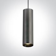 ONE Light Cylinder - lampe suspendue - Ø 7,5 x 240 cm - gris métal