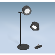 Century Italia Pixel - lampe de table rechargeable avec option lampe murale - 12 x 12,7 x 38,1 cm - 1,8W dimmable LED inclus - noir