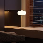 VK lighting Arbor - lampe de table - Ø 20 x 41,7 cm - 10W dimmable LED inclus - blanc et or champagne