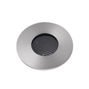 Faro Grund - spot rond pour l'extérieur - Ø 80 mm, Ø 60 mm à encastrer - 7W LED inclus - IP67 - acier inoxydable satiné - couleur de lumière blanc chaud (3000K)
