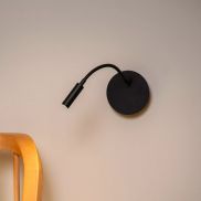 Lucide Jolijn - applique murale avec bras de lecture flexible - rechargeable via câble USB - Ø 11 x 3,2 cm - 2W led inclus - noir