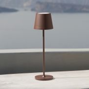Nova Luce Seina - lampe de table rechargeable - Ø 11,4 x 39,5 cm - 2W dimmable LED inclus - IP54 - corten
