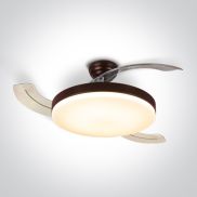 ONE Light Transparent Blades - ventilateur de plafond avec lumière et télécommande - Ø 105 x 33 cm - 32W LED inclus - marron