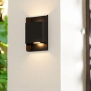 Nova Luce Polly - applique murale extérieure - 13 x 18 x 5,5 cm - 10W LED inclus - IP54 - noir sablé