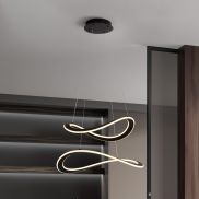 Nova Luce Celestia - lampe suspendue -  Ø 60 x 120 cm - 87W dimmable LED inclus - noir