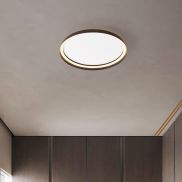 Nova Luce Ormi - plafonnier - Ø 60 x 7 cm - 48W dimmable LED inclus - brun café brossé