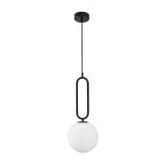Nova Luce Grus - lampe suspendue - Ø 20 x 120 cm - noir mat et opale