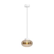 Maxlight Moonstone - lampe suspendue - Ø 45 x 150 cm - verre ambré et blanc