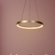 Lucide Vidal - lampe suspendue - Ø 58 x 70 cm - 50W LED inclus - or mat/laiton.
