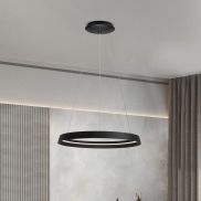 Nova Luce Ormi - lampe suspendue - Ø 60 x 150 cm - 52W dimmable LED inclus - noir sablé