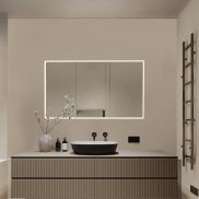 Nova Luce Ambor - miroir avec éclairage - 70 x 120 x 5,5 cm - 48W LED inclus - IP44 - noir anodisé