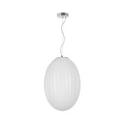 Nova Luce Hector - lampe suspendue - Ø 30 x 120 cm - opale et chrome