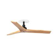 Faro Klim S - ventilateur de plafond avec rosace encastrée - Ø 92,5 cm - noir mat et pin