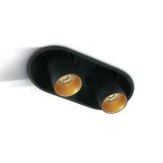 ONE Light Cylindres COB encastrés - spot en saillie 2L - 16,8 x 9 x 9 cm - 2 x 7W LED dimmable inclus - noir