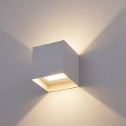 Nova Luce Epic - applique murale extérieure - 15 x 15 x 15 cm -  2 x 10W LED inclus - IP54 - blanc
