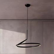 Nova Luce Tilia - lampe suspendue - Ø 60 x 250 cm - 31W dimmable LED inclus - noir sablé