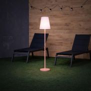 New Garden Lola slim 120 - lampadaire rechargeable avec panneau solaire - RGB+W - Ø 26 x 119 cm - 4,6W LED dimmable inclus - IP65 - or rose