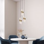 Lucide Kligande - lampe suspendue - Ø 25 x 150 cm - 3 x 8W LED inclus - or