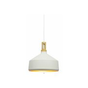 Artdelight Cornet - lampe suspendue - Ø 36 x 173 cm - blanc et or