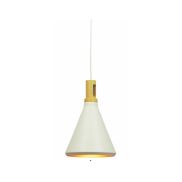 Artdelight Cornet - lampe suspendue - Ø 26 x 176 cm - blanc et or