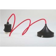 Artdelight Iron - lampe suspendue - Ø 12 x 120 cm - noir et rouge