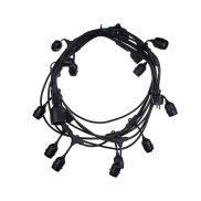 Century Italia Fiesta - guirlande lumineuse de 9,27 m dont 0,6 m de câble - 15 x E27 (hors ampoules) - IP44 - noir