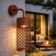 Nova Luce Motley - applique murale extérieure - Ø 10 x 175 cm - 9W LED inclus - IP65 - corten