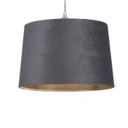 Abat-jour tambour Searchlight - Ø 30 x 20 cm - anthracite et or brossé