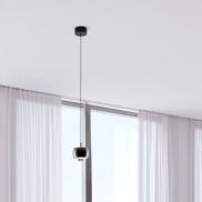 Nova Luce Conga - lampe suspendue - Ø 9,6 x 140 cm - 13W LED inclus - noir chromé