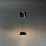 Konstsmide Capri Mini - lampe de table d'extérieur - 7 x 7 x 25 cm - 2,2W dim to warm LED inclus - rechargeable - IP54 - noir